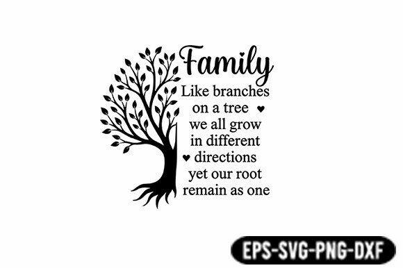 Family Quote SVG Tree Design: A Graphic Asset for Crafts and Branding