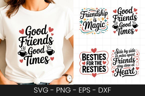Good Friends Good Times Quote Graphics for Crafts