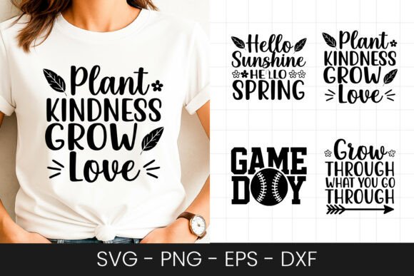Plant Kindness Grow Love Quote Graphics for Crafts