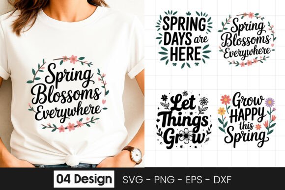 Spring Blossoms Positive Quote Graphics for Crafts