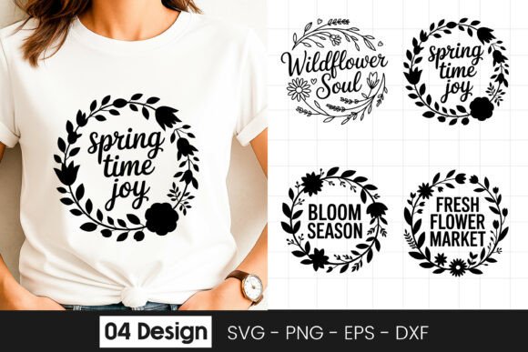 Spring Time Floral Graphic for Crafts and Marketing